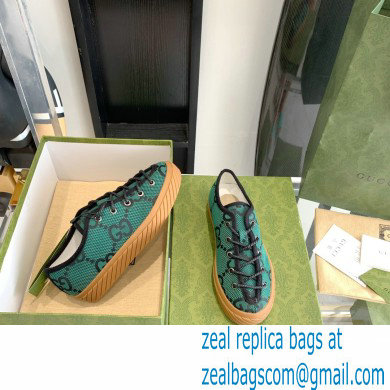 Gucci Maxi GG canvas Low-top sneakers Green 2022 - Click Image to Close