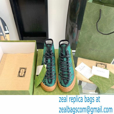 Gucci Maxi GG canvas high-top sneakers Green 2022 - Click Image to Close