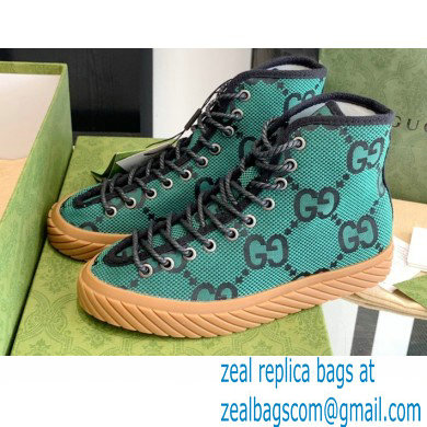 Gucci Maxi GG canvas high-top sneakers Green 2022 - Click Image to Close