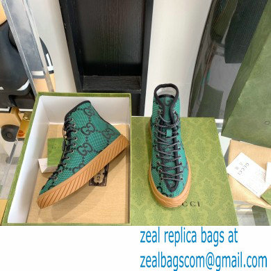 Gucci Maxi GG canvas high-top sneakers Green 2022 - Click Image to Close