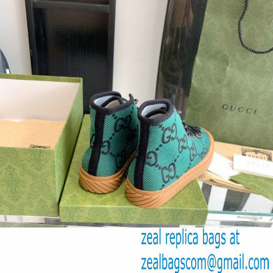 Gucci Maxi GG canvas high-top sneakers Green 2022 - Click Image to Close