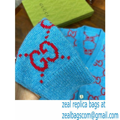Gucci gg cashmere cardigan blue 2022 - Click Image to Close