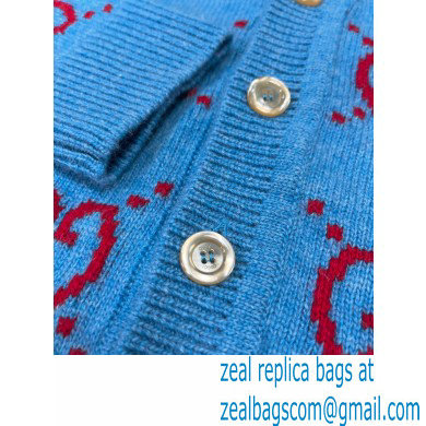 Gucci gg cashmere cardigan blue 2022