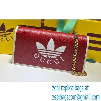 Gucci x Adidas 1955 Horsebit Wallet with Chain Bag 621892 leather Red 2022 - Click Image to Close