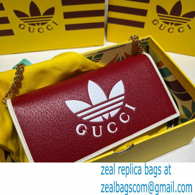 Gucci x Adidas 1955 Horsebit Wallet with Chain Bag 621892 leather Red 2022 - Click Image to Close