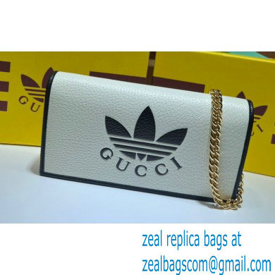 Gucci x Adidas 1955 Horsebit Wallet with Chain Bag 621892 leather White 2022 - Click Image to Close