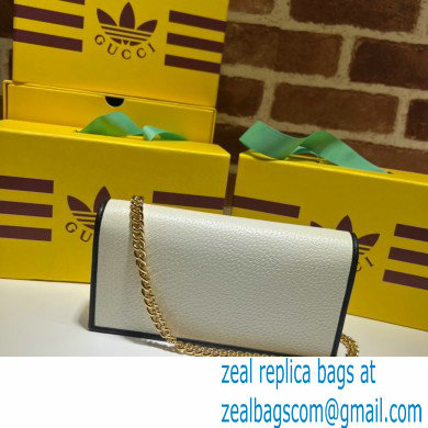 Gucci x Adidas 1955 Horsebit Wallet with Chain Bag 621892 leather White 2022 - Click Image to Close