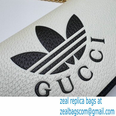 Gucci x Adidas 1955 Horsebit Wallet with Chain Bag 621892 leather White 2022 - Click Image to Close