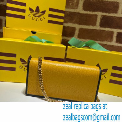 Gucci x Adidas 1955 Horsebit Wallet with Chain Bag 621892 leather Yellow 2022