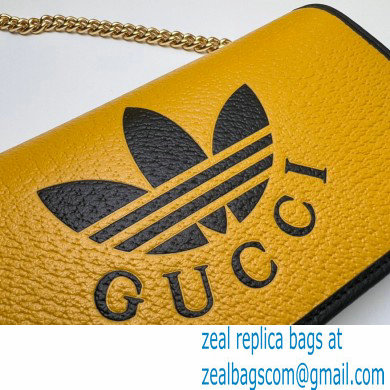 Gucci x Adidas 1955 Horsebit Wallet with Chain Bag 621892 leather Yellow 2022