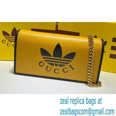 Gucci x Adidas 1955 Horsebit Wallet with Chain Bag 621892 leather Yellow 2022