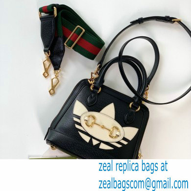 Gucci x Adidas Horsebit 1955 mini Top Handle bag 677212 Black 2022 - Click Image to Close