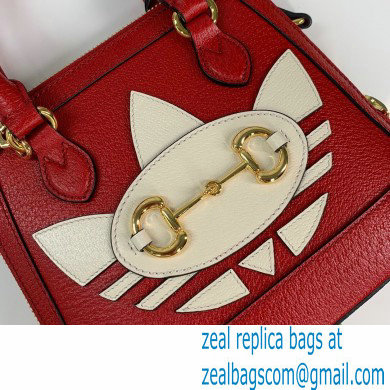 Gucci x Adidas Horsebit 1955 mini Top Handle bag 677212 Red 2022