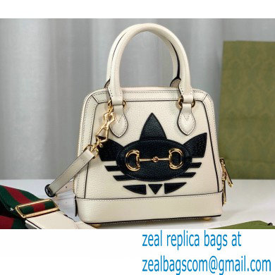 Gucci x Adidas Horsebit 1955 mini Top Handle bag 677212 White 2022 - Click Image to Close