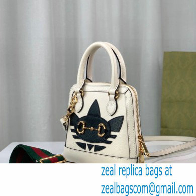 Gucci x Adidas Horsebit 1955 mini Top Handle bag 677212 White 2022 - Click Image to Close