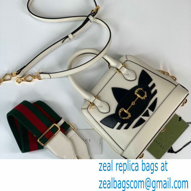 Gucci x Adidas Horsebit 1955 mini Top Handle bag 677212 White 2022 - Click Image to Close