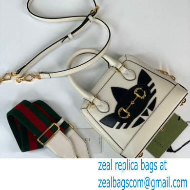 Gucci x Adidas Horsebit 1955 mini Top Handle bag 677212 White 2022