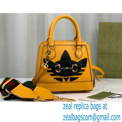 Gucci x Adidas Horsebit 1955 mini Top Handle bag 677212 Yellow 2022