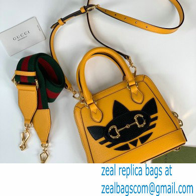 Gucci x Adidas Horsebit 1955 mini Top Handle bag 677212 Yellow 2022