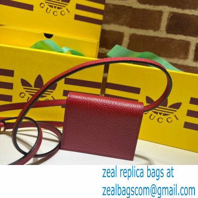 Gucci x Adidas card case with Horsebit Bag 702248 leather Red 2022