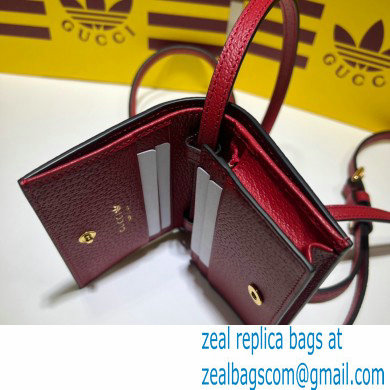 Gucci x Adidas card case with Horsebit Bag 702248 leather Red 2022