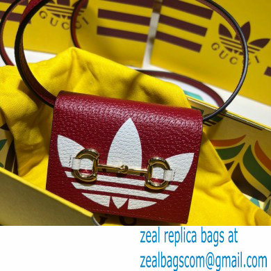 Gucci x Adidas card case with Horsebit Bag 702248 leather Red 2022