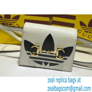 Gucci x Adidas card case with Horsebit Bag 702248 leather White 2022 - Click Image to Close