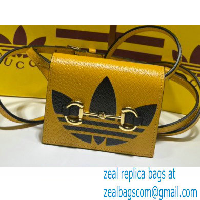 Gucci x Adidas card case with Horsebit Bag 702248 leather Yellow 2022 - Click Image to Close