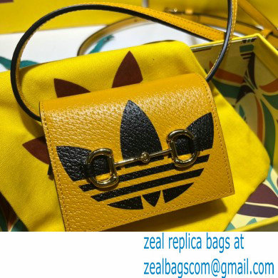 Gucci x Adidas card case with Horsebit Bag 702248 leather Yellow 2022