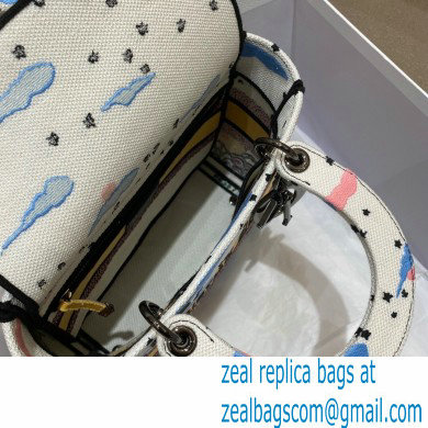 Lady Dior Medium D-Lite Bag in Latte Ciel de Reve Embroidery 2022