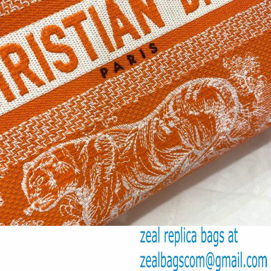 Lady Dior Medium D-Lite Bag in Toile de Jouy Reverse Embroidery Fluorescent Orange 2022
