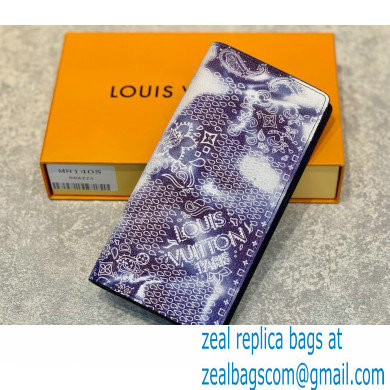 Louis Vuitton Brazza Wallet M81405 Blue Monogram Bandana Print - Click Image to Close