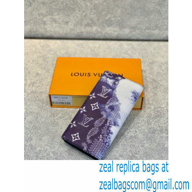 Louis Vuitton Brazza Wallet M81405 Blue Monogram Bandana Print