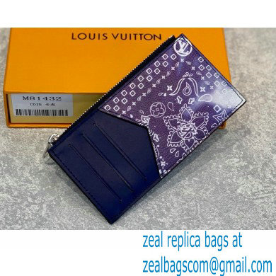 Louis Vuitton Coin Card Holder M81432 Blue Monogram Bandana Print - Click Image to Close