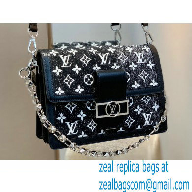 Louis Vuitton Dauphine MM Bag M59631 Denim Black - Click Image to Close