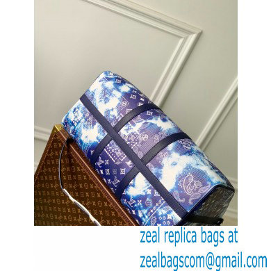 Louis Vuitton Keepall 50B Bag M20558 Blue Monogram Bandana Print - Click Image to Close