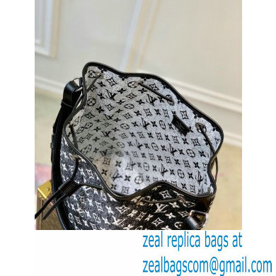 Louis Vuitton Petit Noe Bucket Bag Denim Black