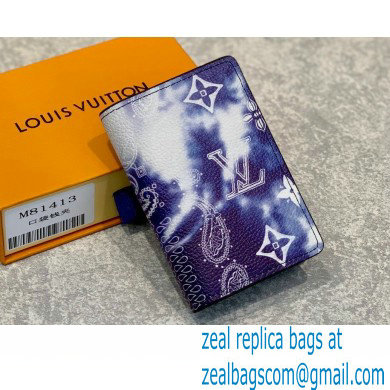 Louis Vuitton Pocket Organizer Wallet M81413 Blue Monogram Bandana Print
