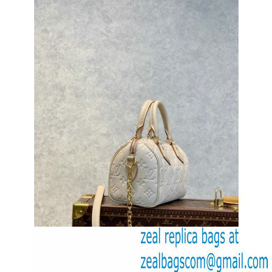 Louis Vuitton Sprayed and embossed grained cowhide leather Speedy Bandoulière 20 Bag M46163 Pale Beige