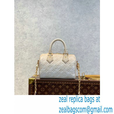 Louis Vuitton Sprayed and embossed grained cowhide leather Speedy Bandoulière 20 Bag M46163 Pale Beige