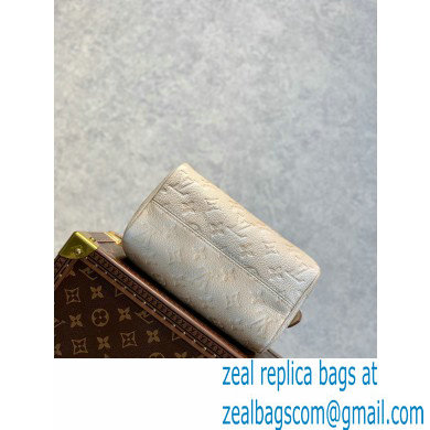 Louis Vuitton Sprayed and embossed grained cowhide leather Speedy Bandoulière 20 Bag M46163 Pale Beige