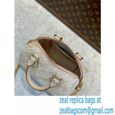 Louis Vuitton Sprayed and embossed grained cowhide leather Speedy Bandoulière 20 Bag M46163 Pale Beige