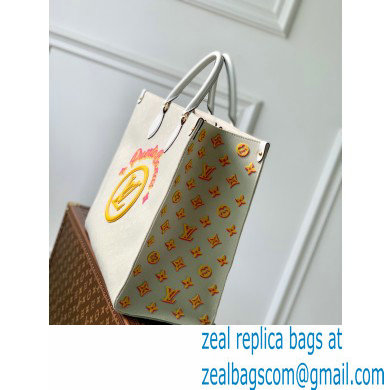 Louis Vuitton jacquard Fabric OnTheGo GM Tote Bag M20815 Yellow - Click Image to Close