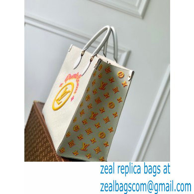 Louis Vuitton jacquard Fabric OnTheGo GM Tote Bag M20815 Yellow