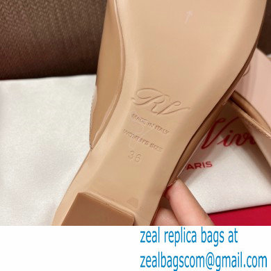 Roger Vivier Heel 2.5cm/4.5cm Belle Vivier Metal Buckle Mules in Patent Leather Nude