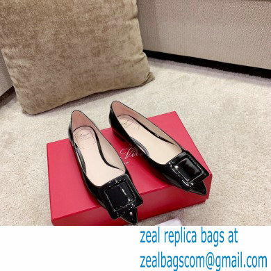 Roger Vivier Heel 2cm/6.5cm/8.5cm Viv' In The City Lacquered Buckle Ballerinas/Pumps Patent Black - Click Image to Close