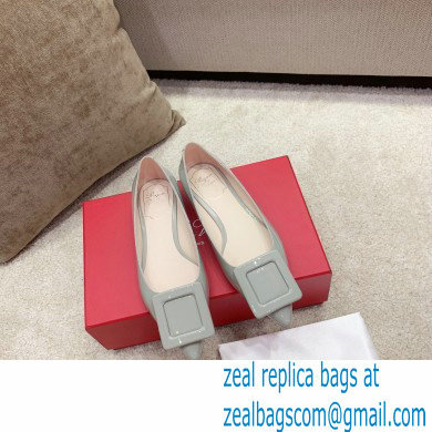 Roger Vivier Heel 2cm/6.5cm/8.5cm Viv' In The City Lacquered Buckle Ballerinas/Pumps Patent Gray