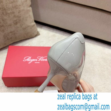 Roger Vivier Heel 2cm/6.5cm/8.5cm Viv' In The City Lacquered Buckle Ballerinas/Pumps Patent Gray