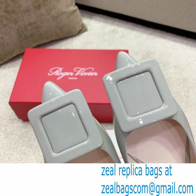 Roger Vivier Heel 2cm/6.5cm/8.5cm Viv' In The City Lacquered Buckle Ballerinas/Pumps Patent Gray