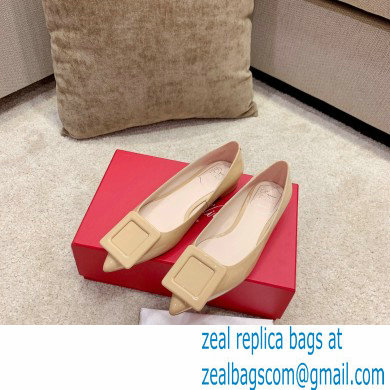 Roger Vivier Heel 2cm/6.5cm/8.5cm Viv' In The City Lacquered Buckle Ballerinas/Pumps Patent Nude - Click Image to Close